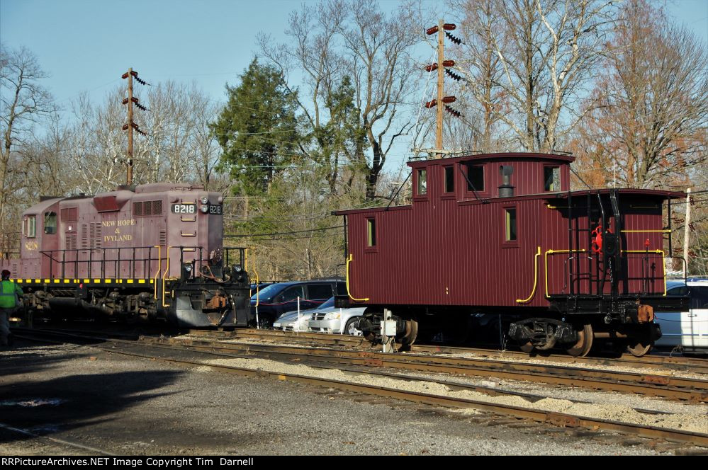 NHRR 8218 and a home built caboose